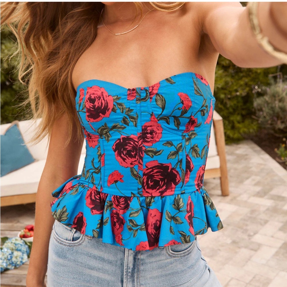 Vici Wildflower Anthem Peplum Corset Top - Picture 5 of 9